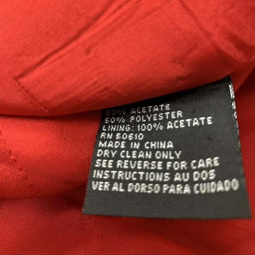 Albert Nipon Red Blazer With High Collar And Embe… - image 4